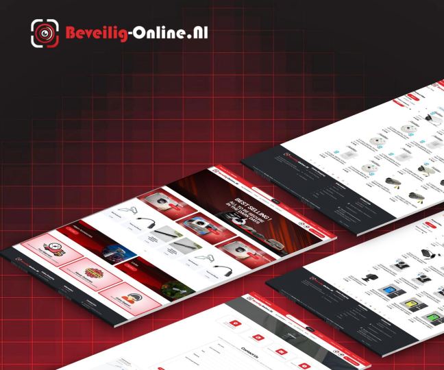 Blije ondernemer met een tablet waarop een webshop te zien is