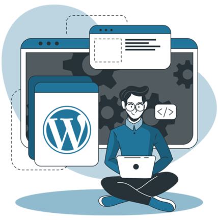 Modern WordPress-websiteontwerp met heldere lay-out en responsieve elementen.