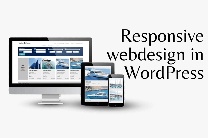 Een responsief website-ontwerp op een desktopmonitor, een tablet en een smartphone