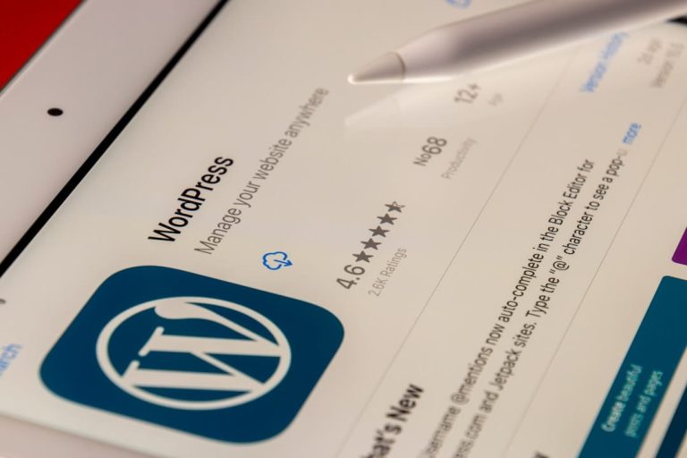 Illustratie van een schild voor een WordPress logo